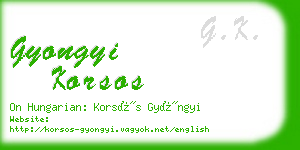 gyongyi korsos business card